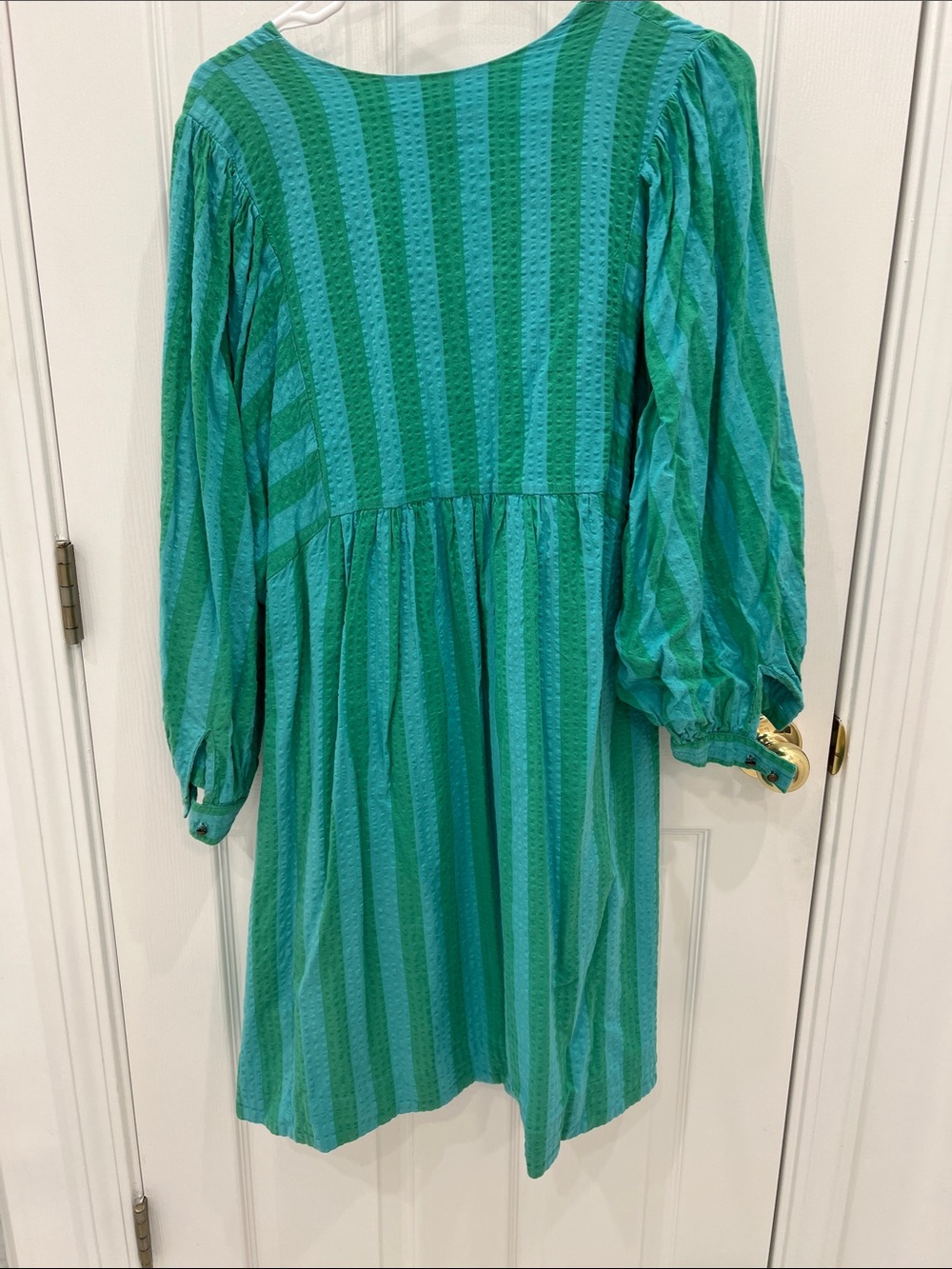 Anthropologie Embroidered Seersucker Tunic Dress - M - Picture 10 of 11